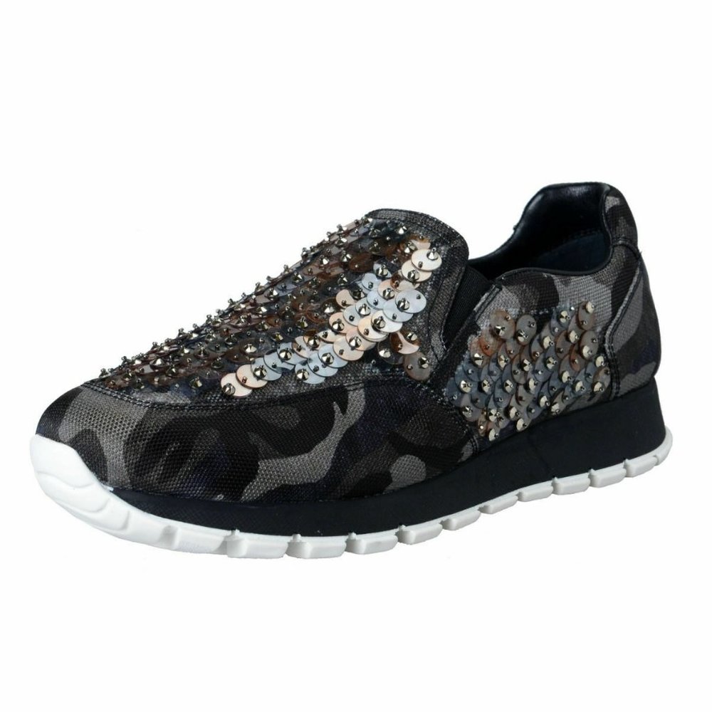 Prada Women's Sequin Decorated Moccasins Loafers - Picture 1 of 7